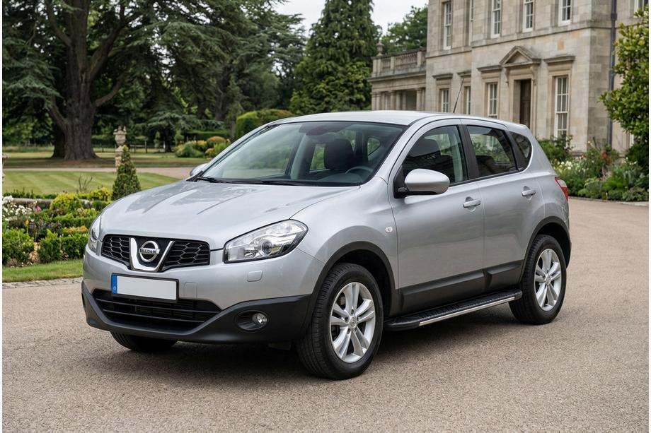 Nissan Qashqai 2010-2014 гг. Боковые пороги Bosphorus Grey (2 шт., алюминий) Image