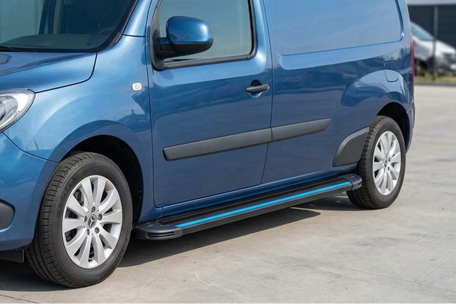 Mercedes Citan 2013-2021 гг. Боковые Подножки Maya Blue (2 шт., Алюминий) Image