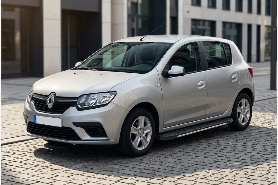 Dacia Sandero 2013-2020 гг. Боковые пороги Bosphorus Grey (2 шт., алюминий) Image