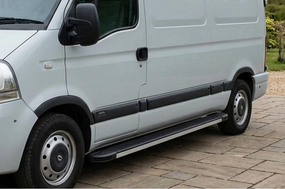 Opel Movano 2004-2010 гг. Боковые Подножки Maya V1 (2 шт., Алюминий) Image
