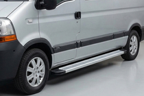 Nissan Interstar 2002-2010 гг. Боковые Подножки Maya V2 (2 шт., Алюминий) фото 1