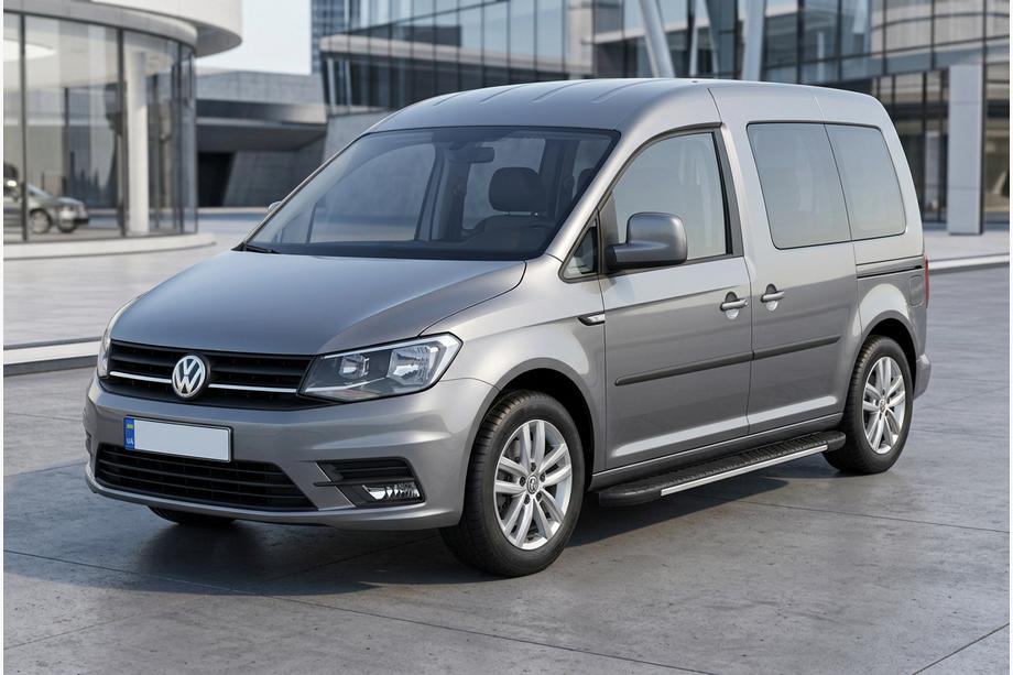 Volkswagen Caddy 2015-2020 гг. Боковые пороги Bosphorus Grey (2 шт., алюминий) Image