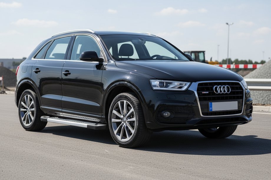 Audi Q3 2011-2019 гг. Боковые Подножки New Vision Grey (2 шт., Алюминий) Image
