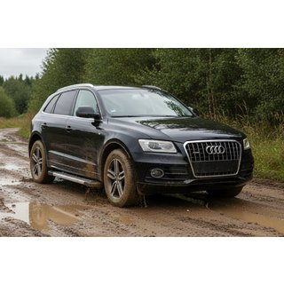 Боковые Подножки New Vision Grey (2 шт., Алюминий) Audi Q5 2008-2017 гг. фото 1