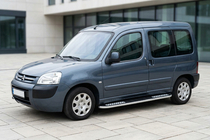 Citroen Berlingo 1996-2008 гг. Боковые Подножки Tayga V2 (2 шт., Алюминий) фото 1