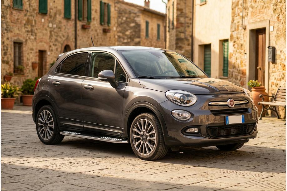 Fiat 500X 2014-2024 гг. Боковые Подножки Tayga V2 (2 шт., Алюминий) Image