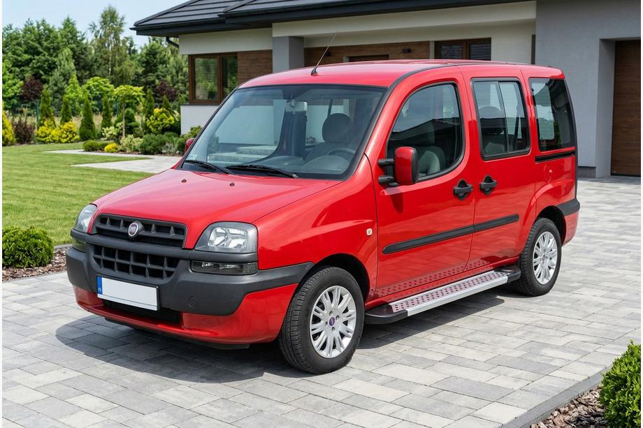 Fiat Doblo I 2001-2005 гг. Боковые Подножки New Vision Grey (2 шт., Алюминий) Image