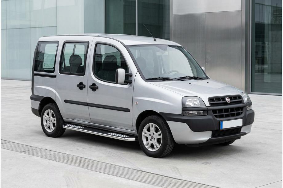 Fiat Doblo I 2001-2005 гг. Боковые Подножки Tayga V2 (2 шт., Алюминий) Image