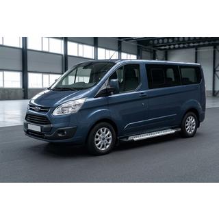 Боковые Подножки New Vision Grey (2 шт., Алюминий) Ford Custom 2013-2022 гг. фото 1