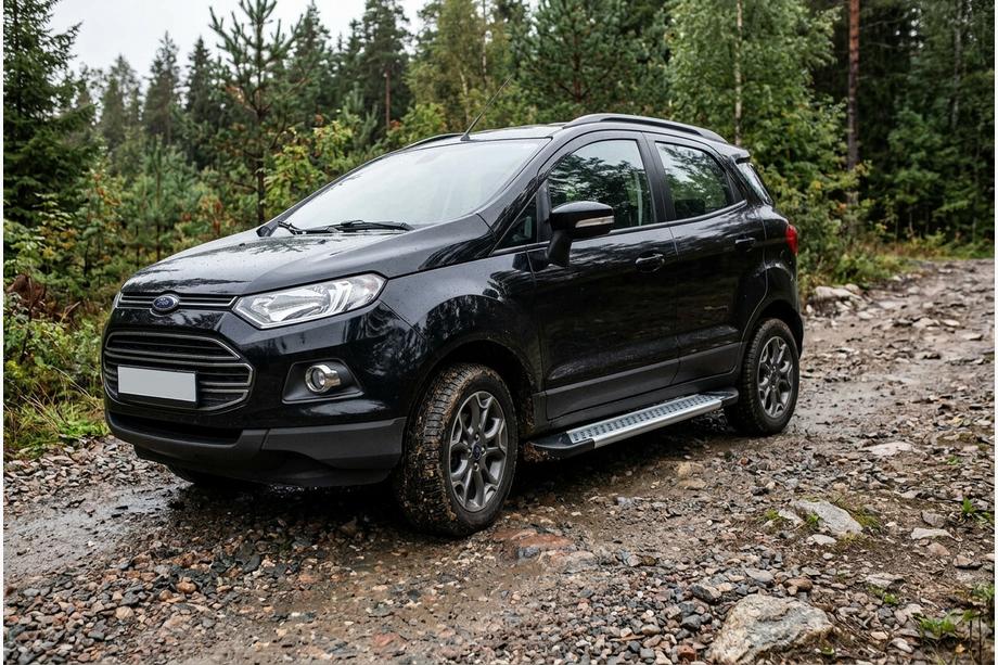 Ford Ecosport 2013-2022 гг. Боковые Подножки New Vision Grey (2 шт., Алюминий) Фото 1
