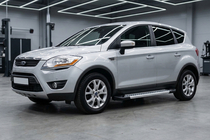 Ford Kuga 2008-2013 гг. Боковые Подножки New Vision Grey (2 шт., Алюминий) фото 1