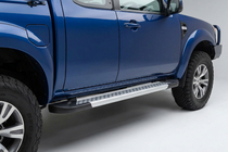 Ford Ranger 2007-2011 гг. Боковые Подножки New Vision Grey (2 шт., Алюминий) фото 1