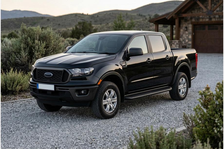 Ford Ranger 2011–2022 гг. Боковые Подножки Tayga Black (2 шт., Алюминий) Image