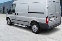 Ford Transit 2000–2014 гг. Боковые Подножки New Vision Grey (2 шт., Алюминий) фото 1