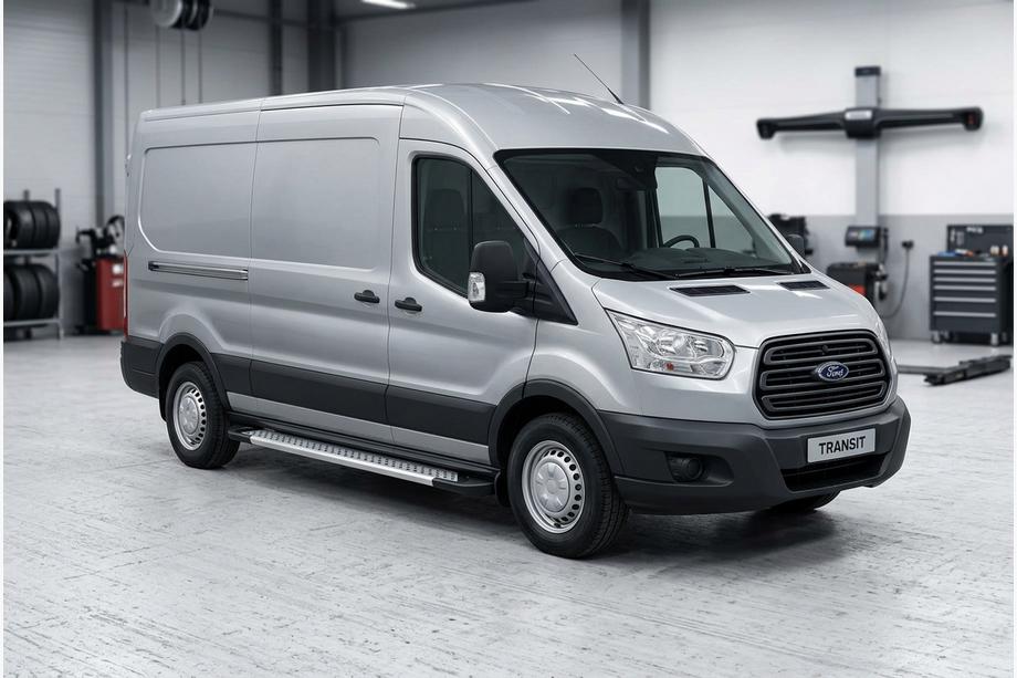 Ford Transit 2014- гг. Боковые Подножки New Vision Grey (2 шт., Алюминий) L1 (Стандарт) Image