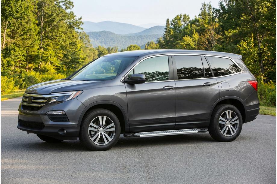 Honda Pilot 2015-2022 гг. Боковые Подножки New Vision Grey (2 шт., Алюминий) Image