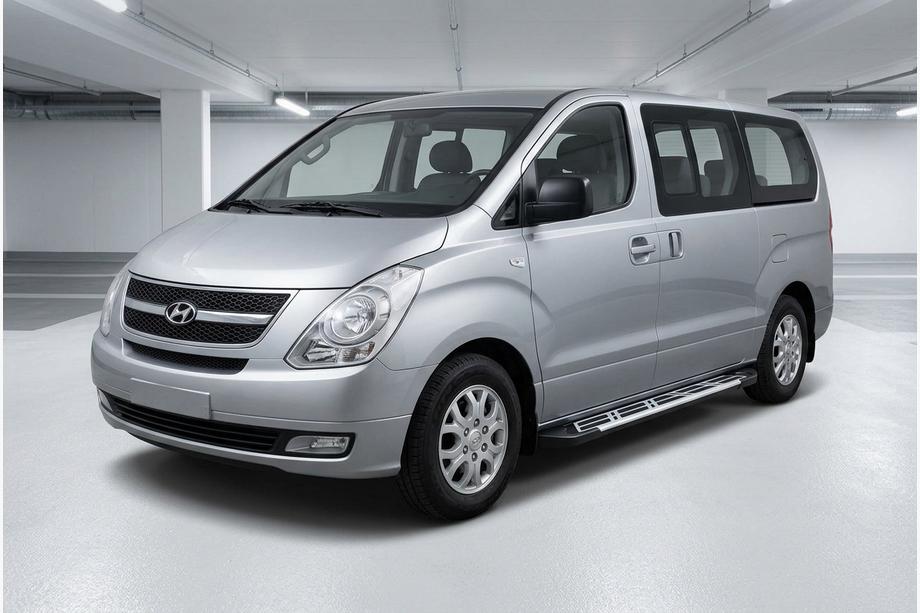 Hyundai H300, H1, Starex 2008-2020 гг. Боковые Подножки Sunrise (2 шт., Алюминий) Фото 1