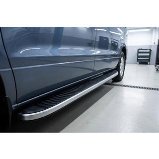 Боковые Подножки Tayga Grey (2 шт., Алюминий) Hyundai H300, H1, Starex 2008-2020 гг. фото 1