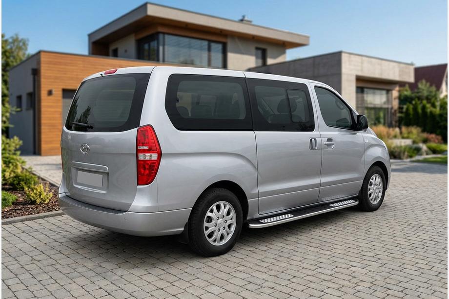Hyundai H300, H1, Starex 2008-2020 гг. Боковые Подножки Tayga V2 (2 шт., Алюминий) Image