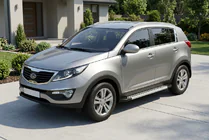 Kia Sportage 2010-2015 гг. Боковые Подножки New Vision Grey (2 шт., Алюминий) фото 1