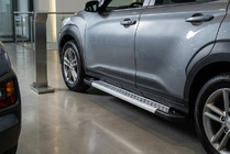 Hyundai Kona 2017-2023 гг. Боковые Подножки New Vision Grey (2 шт., Алюминий) фото 1