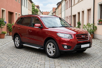 Hyundai Santa Fe 2 2006-2012 гг. Боковые Подножки New Vision Grey (2 шт., Алюминий) фото 1