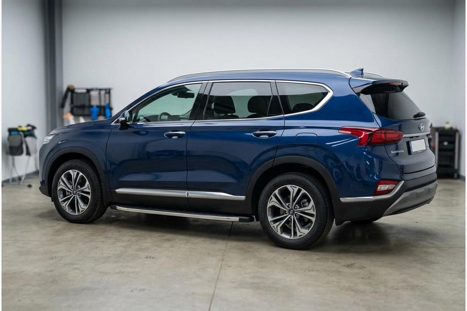 Hyundai Santa Fe 4 2018-2023 гг. Боковые Подножки BlackLine (2 шт., Алюминий) Image