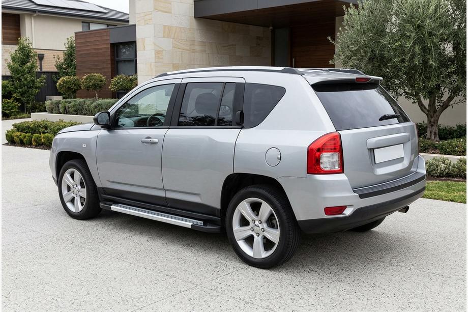 Jeep Compass 2006-2016 гг. Боковые Подножки New Vision Grey (2 шт., Алюминий) Image