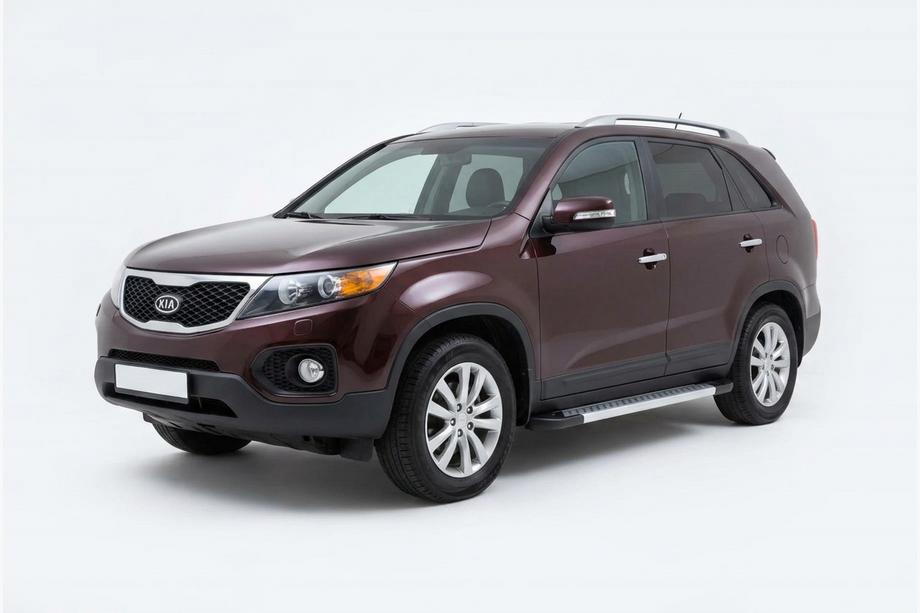 Kia Sorento II XM 2009-2014 гг. Боковые Подножки New Vision Grey (2 шт., Алюминий) 2010-2013 Image