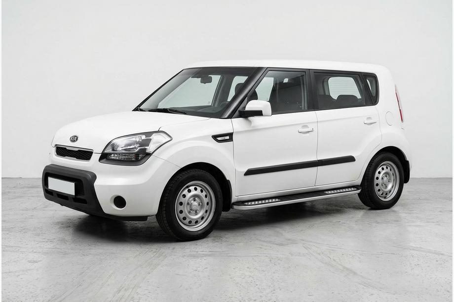 Kia Soul I 2008-2013 гг. Боковые Подножки Tayga V2 (2 шт., Алюминий) Image