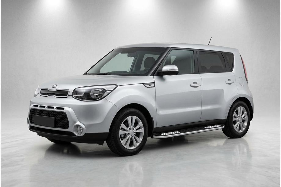 Kia Soul II 2013-2018 гг. Боковые Подножки Tayga V2 (2 шт., Алюминий) Image