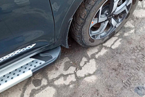 Kia Sportage 2015-2021 гг. Боковые Подножки New Vision Grey (2 шт., Алюминий) фото 5