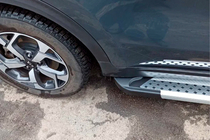 Kia Sportage 2015-2021 гг. Боковые Подножки New Vision Grey (2 шт., Алюминий) фото 2