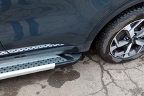 Kia Sportage 2015-2021 гг. Боковые Подножки New Vision Grey (2 шт., Алюминий) фото 3