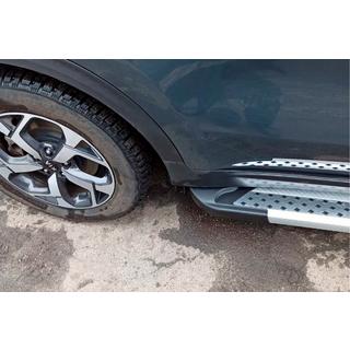 Боковые Подножки New Vision Grey (2 шт., Алюминий) Kia Sportage 2015-2021 гг. фото 2