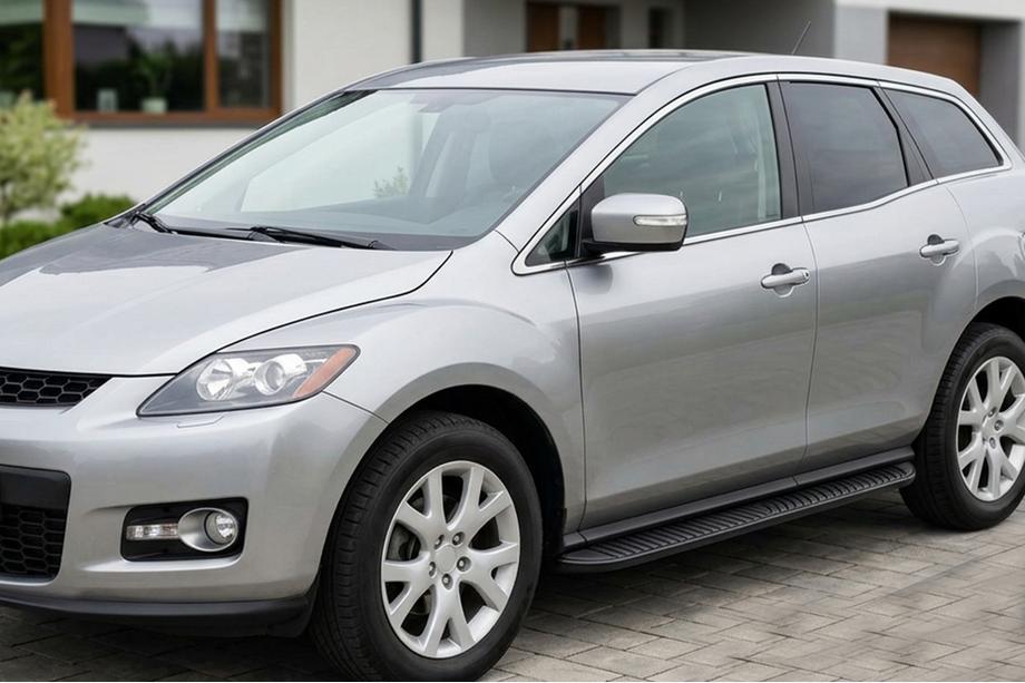 Mazda CX-7 2006-2012 гг. Боковые Подножки Tayga Black (2 шт., Алюминий) Image