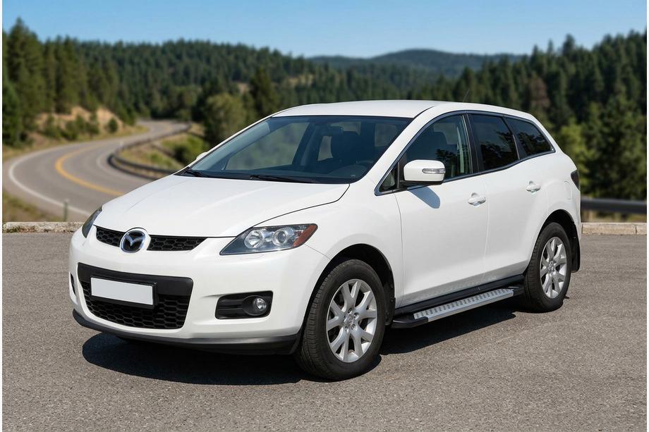 Mazda CX-7 2006-2012 гг. Боковые Подножки New Vision Grey (2 шт., Алюминий) Image