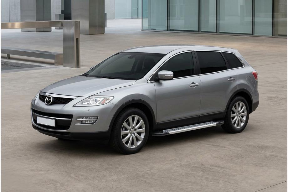 Mazda CX-9 2007-2016 гг. Боковые Подножки New Vision Grey (2 шт., Алюминий) Image