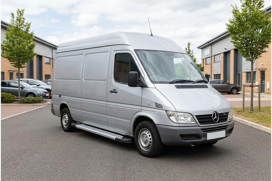 Mercedes Sprinter W901/902/903/904/905 1995–2006 гг. Боковые Подножки New Vision Grey (2 шт., Алюминий) Длинная База Image