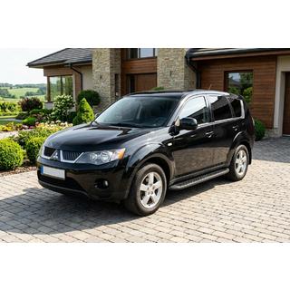 Боковые Подножки Tayga Black (2 шт., Алюминий) Mitsubishi Outlander 2006-2012 гг. фото 1