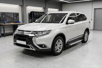 Mitsubishi Outlander 2012-2021 гг. Боковые Подножки New Vision Grey (2 шт., Алюминий) фото 1