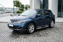 Nissan Murano 2008-2014 гг. Боковые Подножки Tayga V2 (2 шт., Алюминий) фото 1