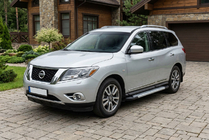 Nissan Pathfinder R52 2012-2021 гг. Боковые Подножки New Vision Grey (2 шт., Алюминий) фото 1