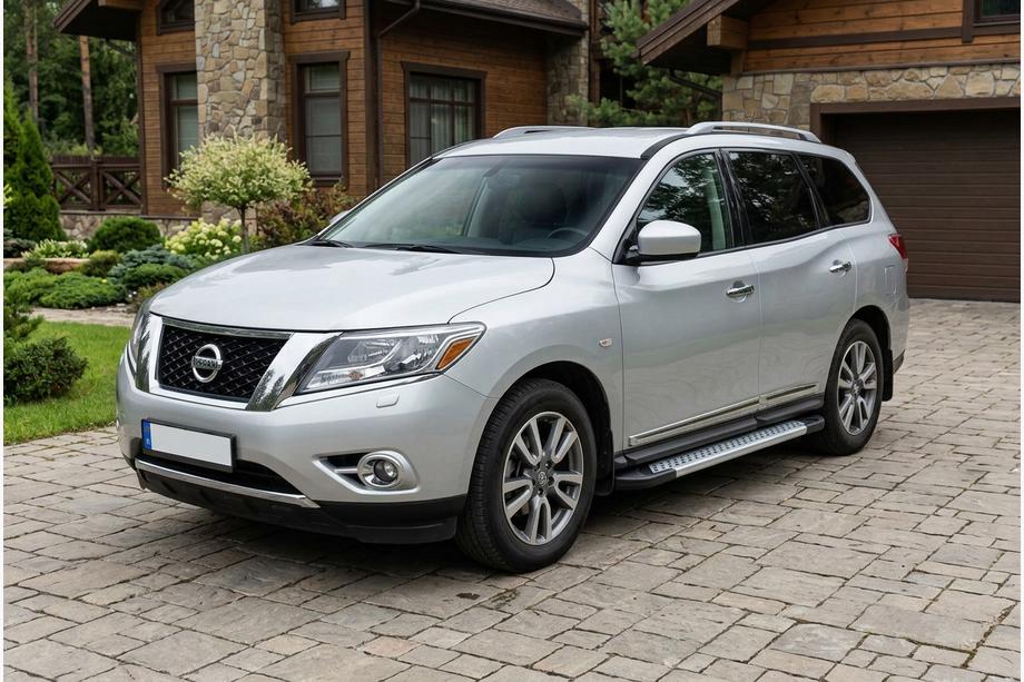 Nissan Pathfinder R52 2012-2021 гг. Боковые Подножки New Vision Grey (2 шт., Алюминий) Image