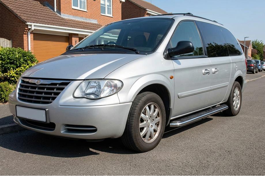 Chrysler Voyager 2001-2007 гг. Боковые Подножки Maydos V1 (2 шт., Алюминий) Image