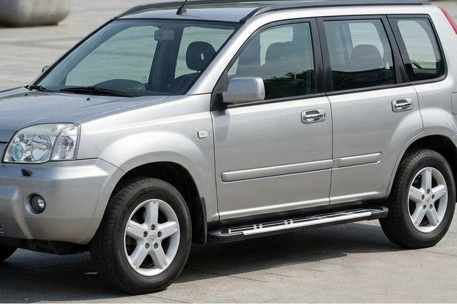 Nissan X-trail T30 2002-2007 гг. Боковые Подножки Sunrise (2 шт., Алюминий) Image