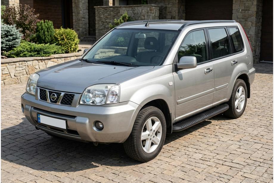 Nissan X-trail T30 2002-2007 гг. Боковые Подножки Tayga Black (2 шт., Алюминий) Image