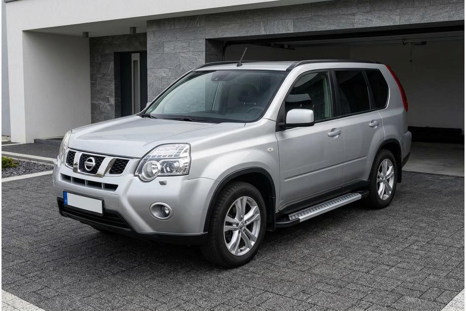 Nissan X-trail T31 2007-2014 гг. Боковые Подножки New Vision Grey (2 шт., Алюминий) Image