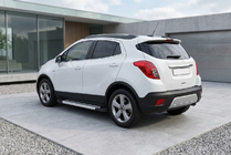 Opel Mokka 2012-2021 гг. Боковые Подножки New Vision Grey (2 шт., Алюминий) фото 1
