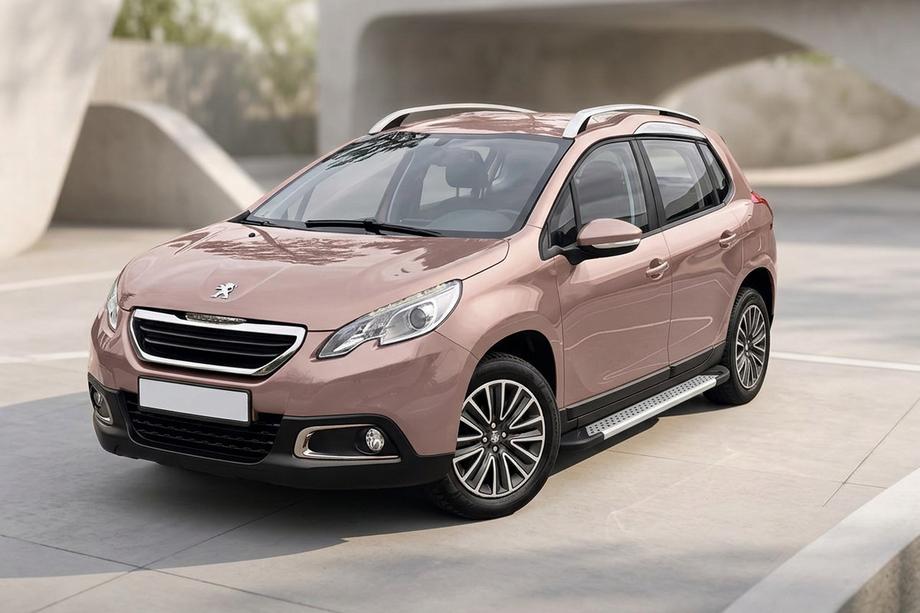Peugeot 2008 2013-2019 гг. Боковые Подножки New Vision Grey (2 шт., Алюминий) Image
